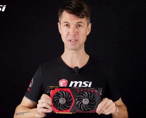 MSI Pro Cast actor holding product